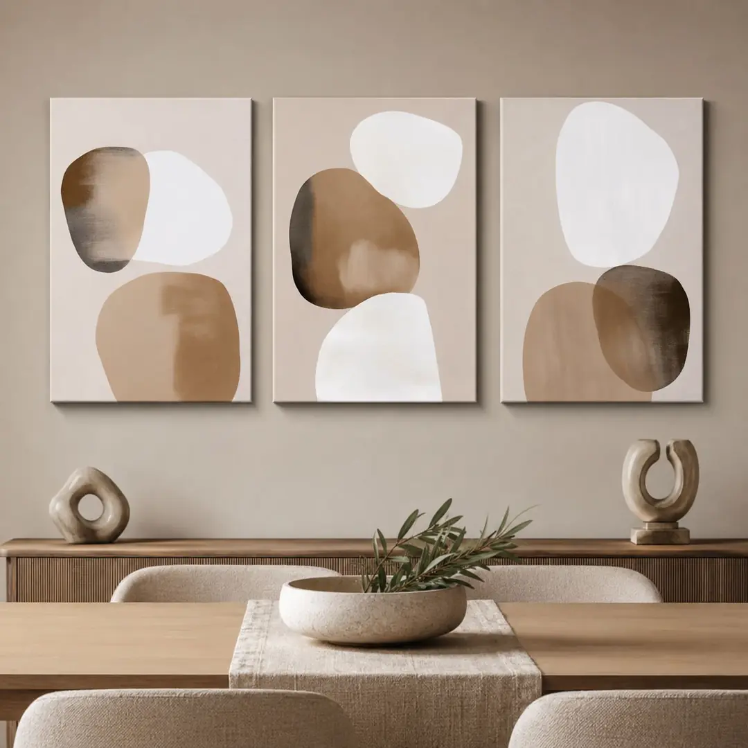Minimalist Kanvas Duvar Tablosu - 3'lü Canvas Tablo Seti - VOOV4406 1
