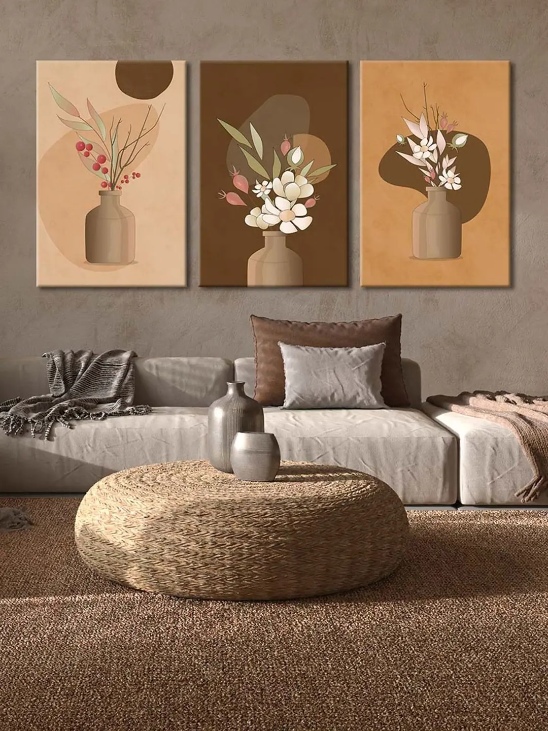 Kanvas Duvar Tablosu 3'lü Canvas Tablo Seti - VOOV4079 3