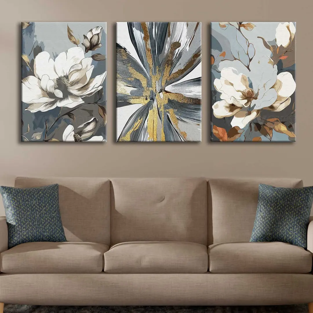 Kanvas Duvar Tablosu 3'lü Canvas Tablo Seti - VOOV4304 1
