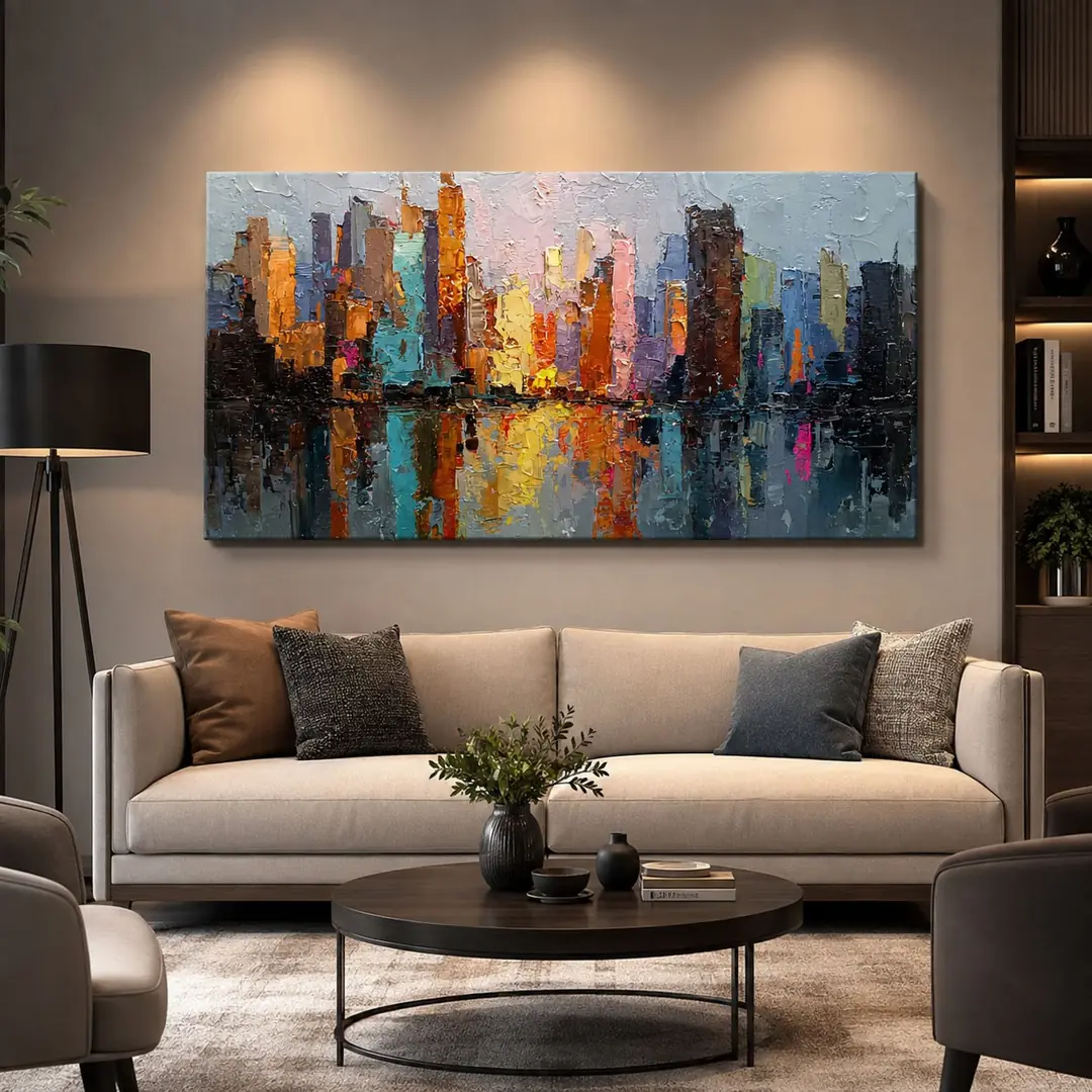 City Mirage Dekoratif Manzara Kanvas Tablo - VOOV3153 1