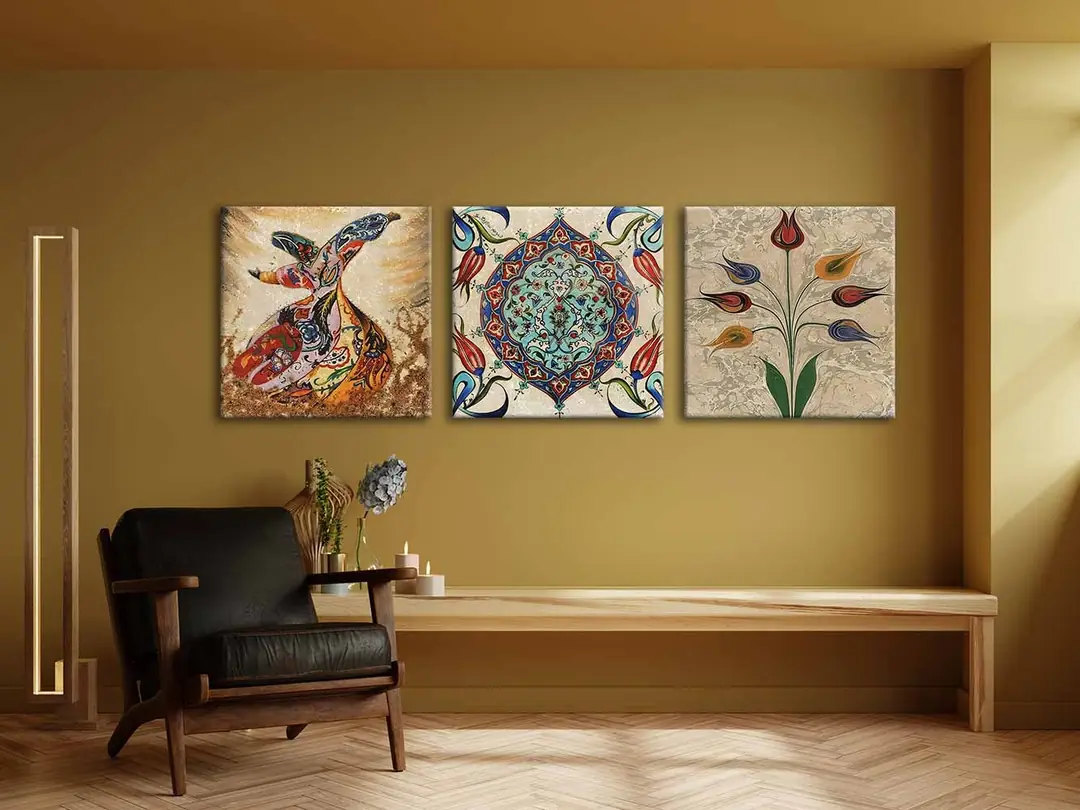 Kanvas Duvar Tablosu 3'lü Canvas Tablo Seti - VOOV4166 2
