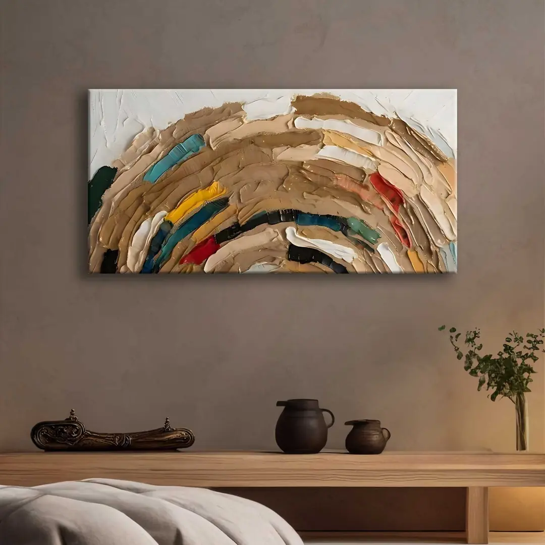 Soyut Gökkuşağı Dekoratif Kanvas Tablo -VOOV2657 4