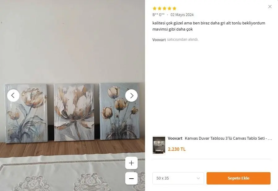 Kanvas Duvar Tablosu 3'lü Canvas Tablo Seti - VOOV4206 4