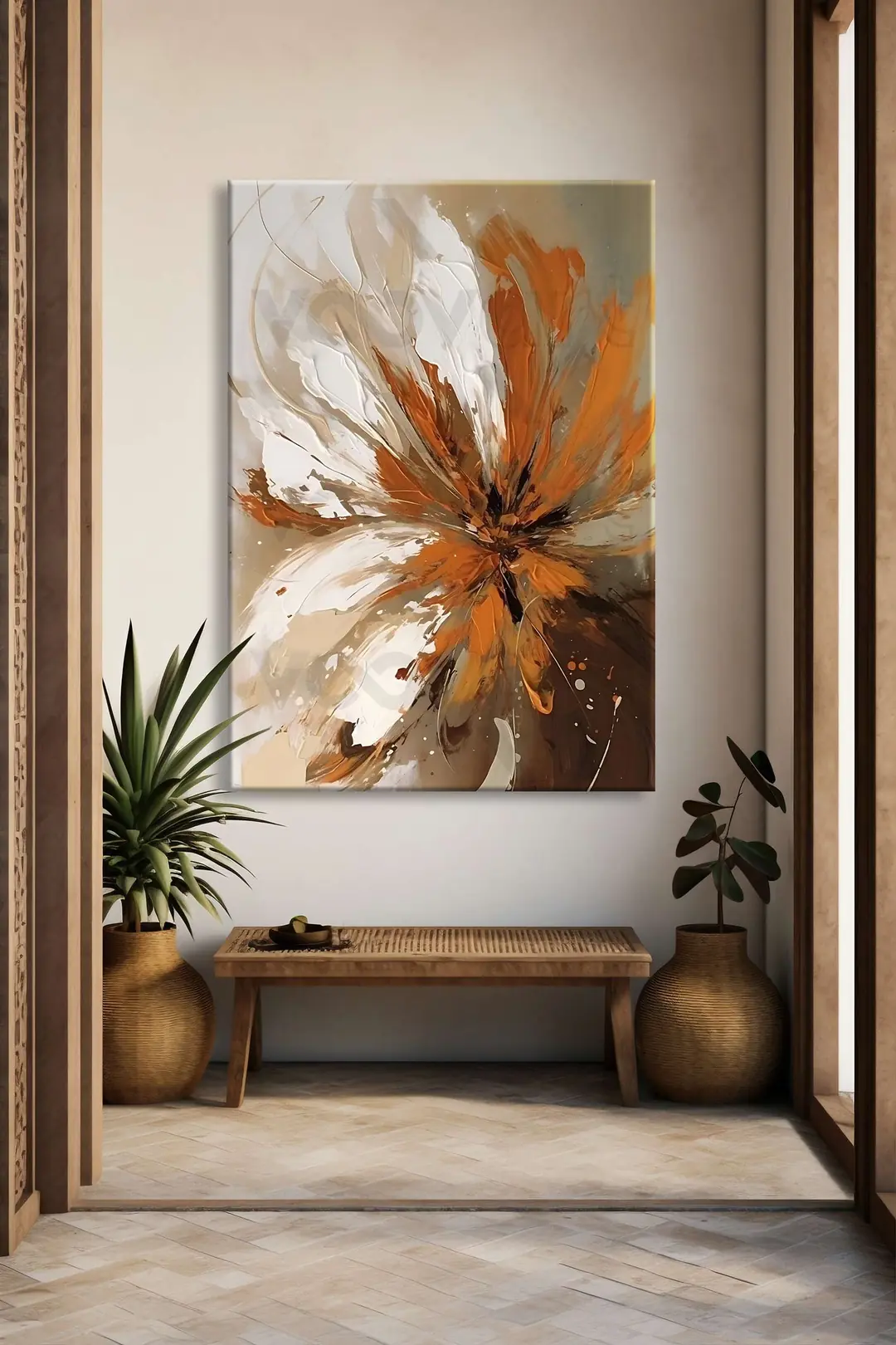 Abstract Flower Dekoratif Kanvas Tablo - VOOV2498 2