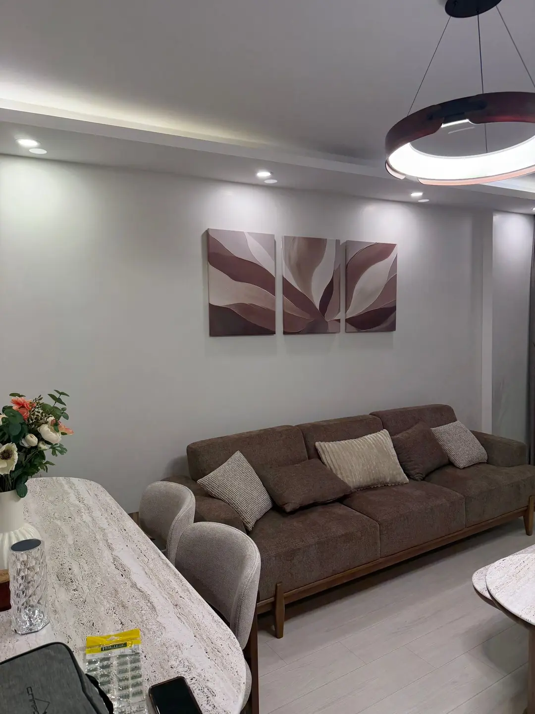 Özel Berceste Çiçek Dekoratif 3'lü Canvas Tablo Seti - VOOV4322 3