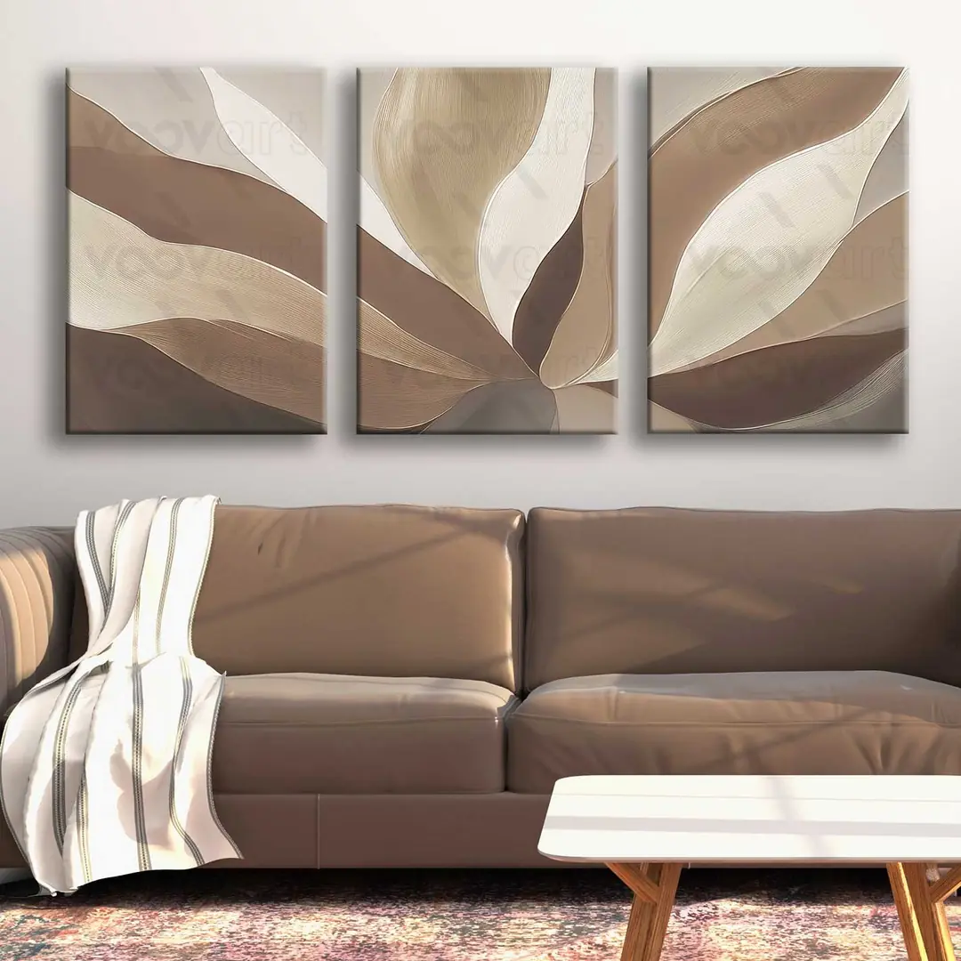 Özel Berceste Çiçek Dekoratif 3'lü Canvas Tablo Seti - VOOV4322 1