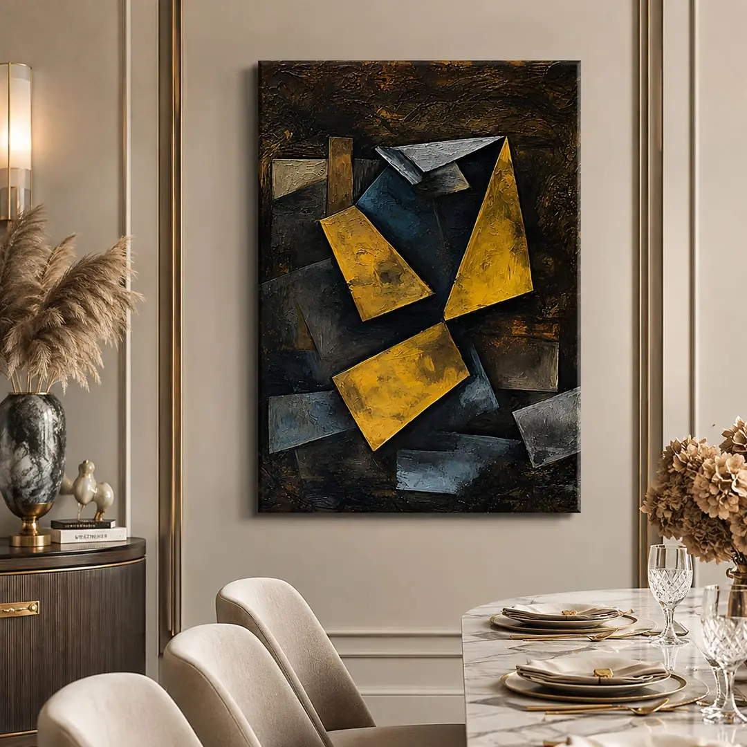 Modern Soyut Geometrik Dekoratif Kanvas Tablo - VOOV3396 4