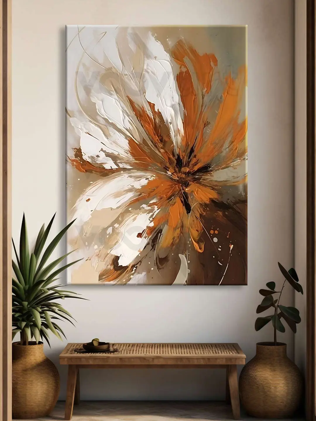 Abstract Flower Dekoratif Kanvas Tablo - VOOV2498 3