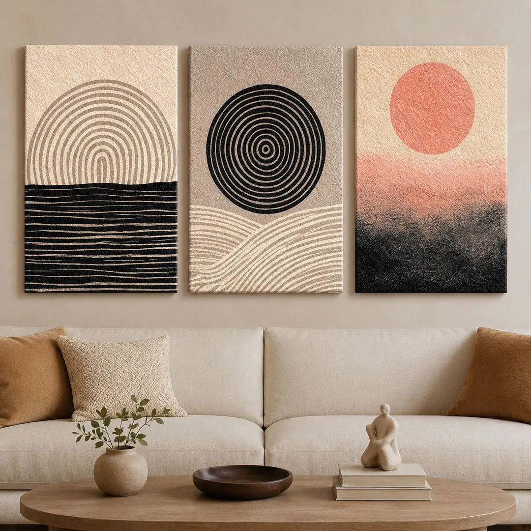 Minimalist Kanvas Duvar Tablosu - 3'lü Canvas Tablo Seti - VOOV4403 4