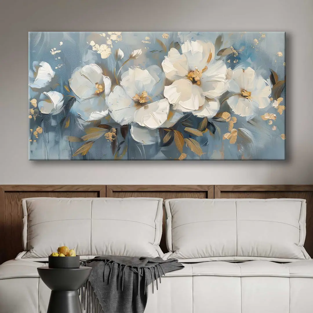 Soyut Modern Çiçekler Dekoratif Kanvas Tablo - VOOV3136 1