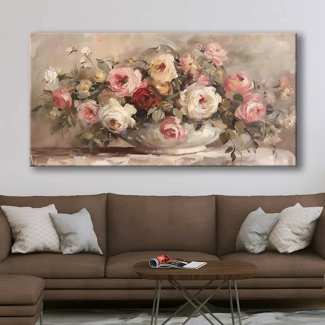 Modern Vazoda Çiçekler Dekoratif Kanvas Tablo - VOOV3137 1