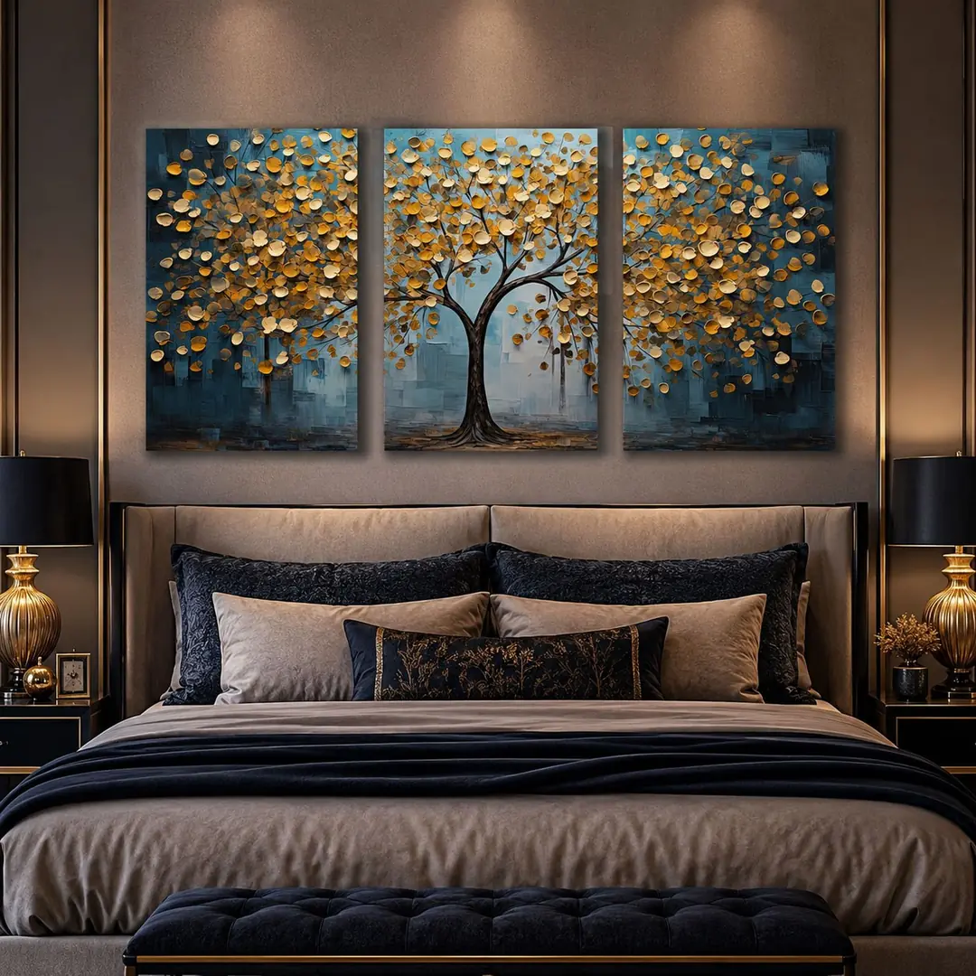 Sonsuzluk Ağacı Kanvas Duvar Tablosu - 3'lü Canvas Tablo Seti - VOOV4341 2