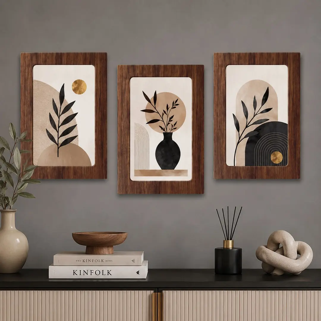 Minimal Çerçeveli Dekoratif Tablo Seti ( 25x35cm ) - EW1011