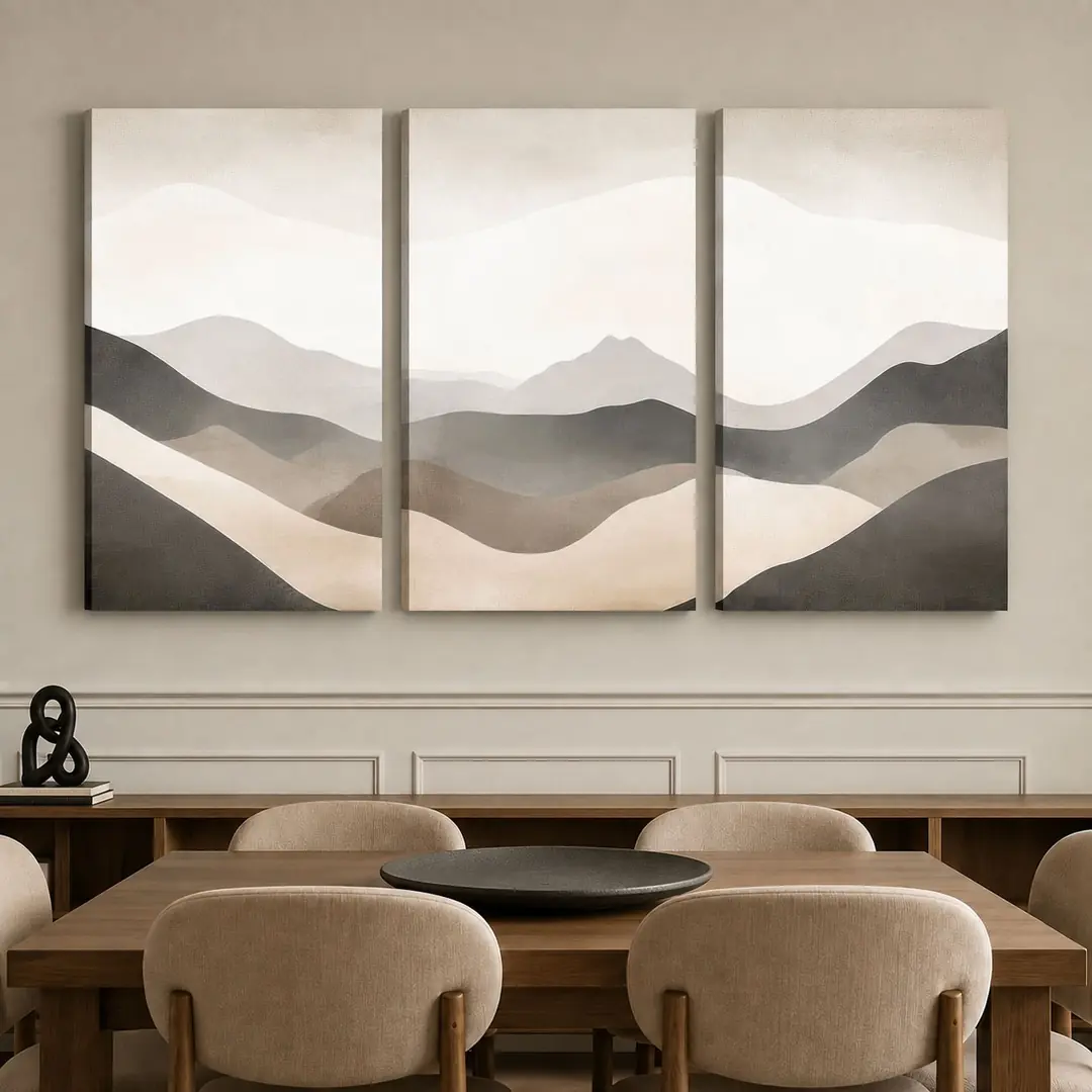 Soft Horizon Kanvas Duvar Tablosu - 3'lü Canvas Tablo Seti - VOOV4324 3