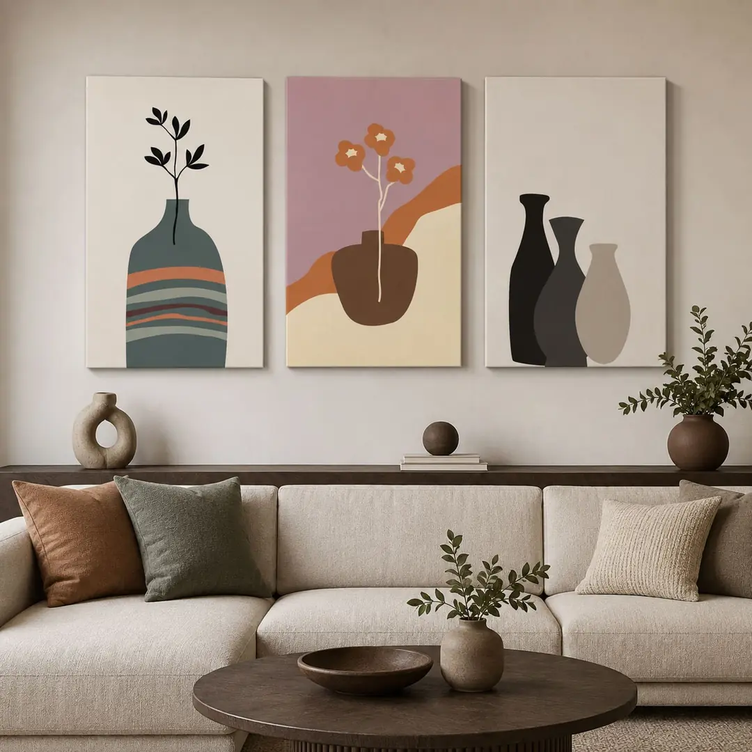 Minimalist Kanvas Duvar Tablosu 3'lü Canvas Tablo Seti - VOOV3218 1