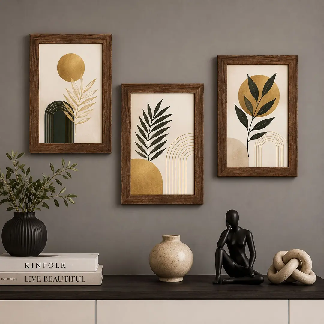 Minimal Çerçeveli Dekoratif Tablo Seti ( 25x35cm ) - EW1026 1