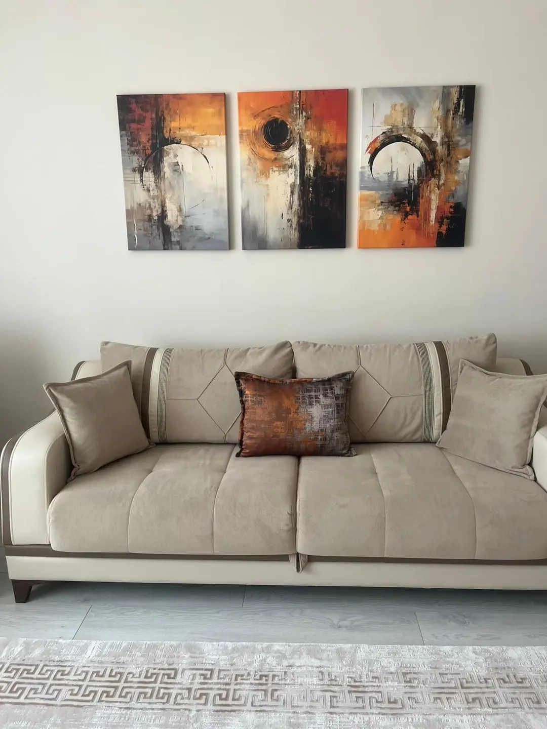 Soyut Modern Kanvas Tablo - 3'lü Canvas Tablo Seti - VOOV4351 4