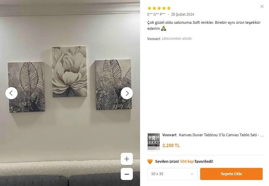 Kanvas Duvar Tablosu 3'lü Canvas Tablo Seti - VOOV4184 5