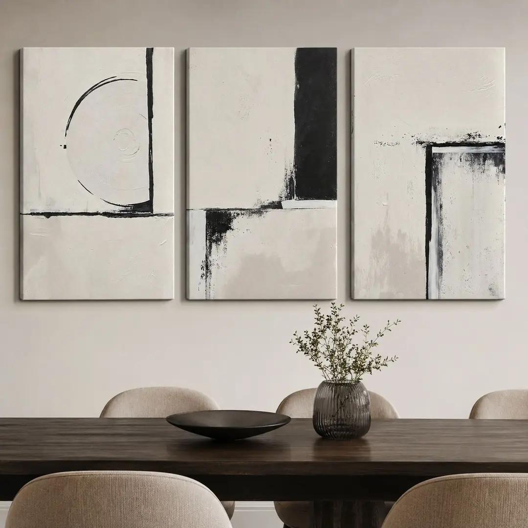 Minimal Denge Kanvas Duvar Tablosu - 3'lü Canvas Tablo Seti - VOOV4274 3