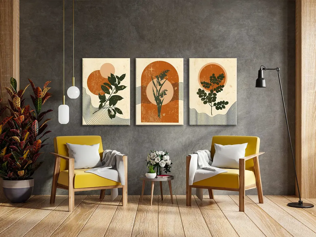 Kanvas Duvar Tablosu 3'lü Canvas Tablo Seti - VOOV4130 2