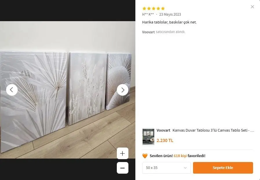 Kanvas Duvar Tablosu 3'lü Canvas Tablo Seti - VOOV4143 5