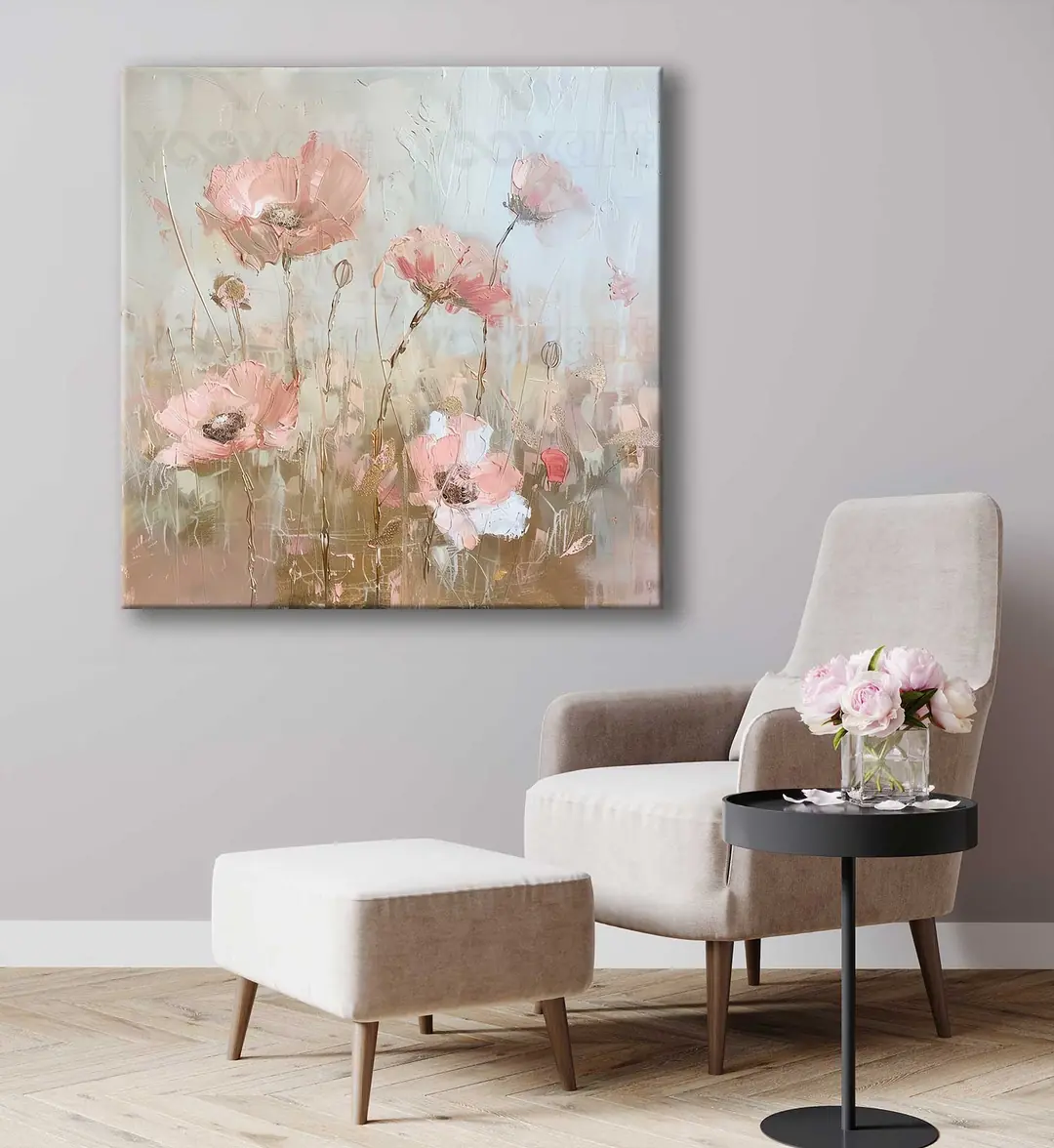 Modern Soyut Çiçekler Dekoratif Kanvas Tablo - VOOV3053 2