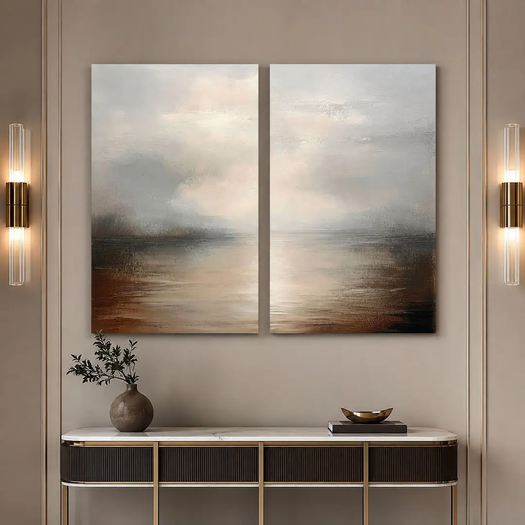 Ufuk Çizgisi Kanvas Duvar Tablosu - 2'li Canvas Tablo Seti - VOOV1108 1