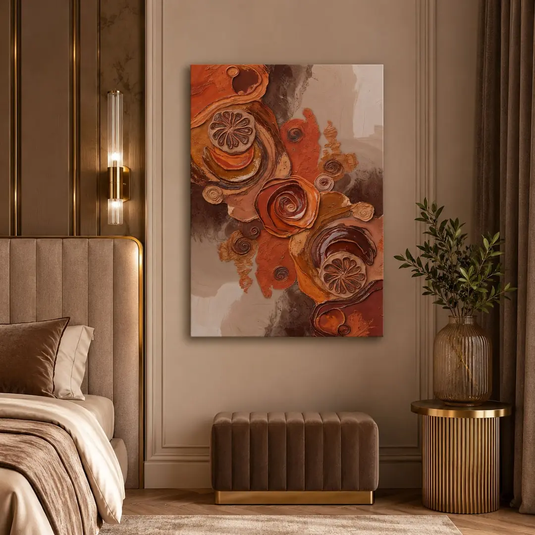 Terra Spiral Dekoratif Soyut Kanvas Tablo - VOOV2668 3