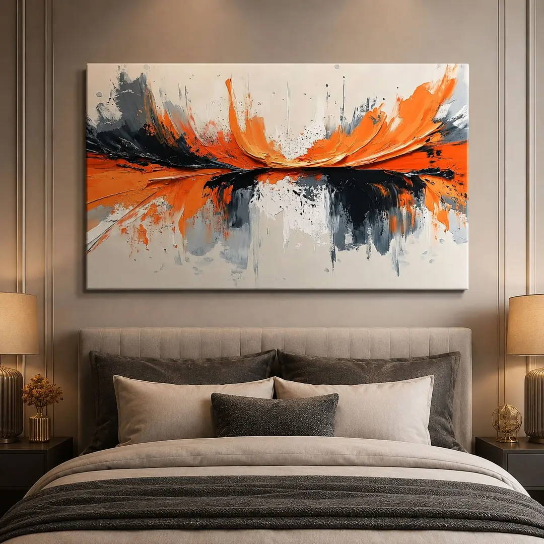 Ateşin Yankısı Dekoratif Modern Soyut Kanvas Tablo - VOOV2040 3