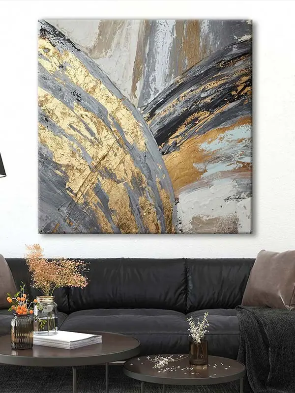 Dekoratif Gold Abstract Kanvas Tablo - VOOV2200 3