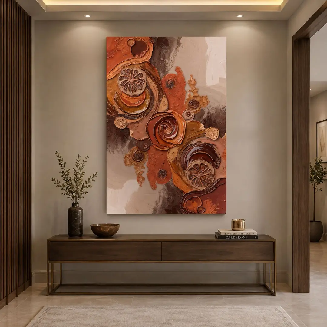 Terra Spiral Dekoratif Soyut Kanvas Tablo - VOOV2668 4