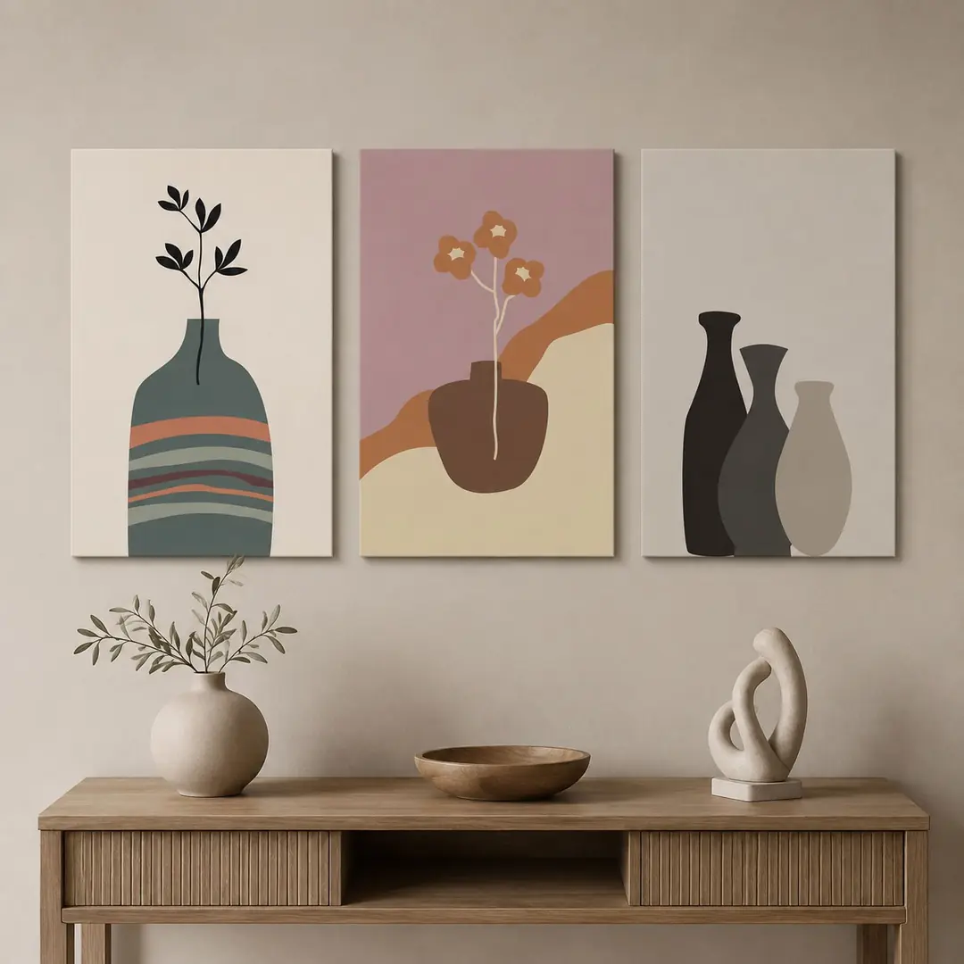 Minimalist Kanvas Duvar Tablosu 3'lü Canvas Tablo Seti - VOOV3218 4