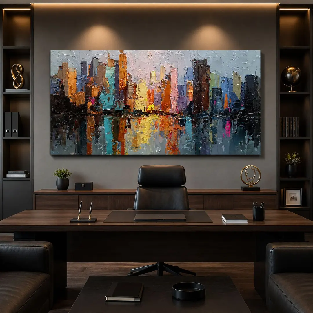 City Mirage Dekoratif Manzara Kanvas Tablo - VOOV3153 3