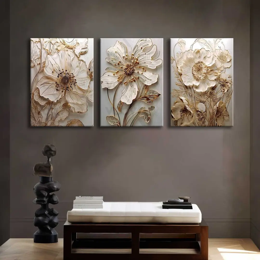 Kanvas Duvar Tablosu 3'lü Canvas Tablo Seti - VOOV4231 1