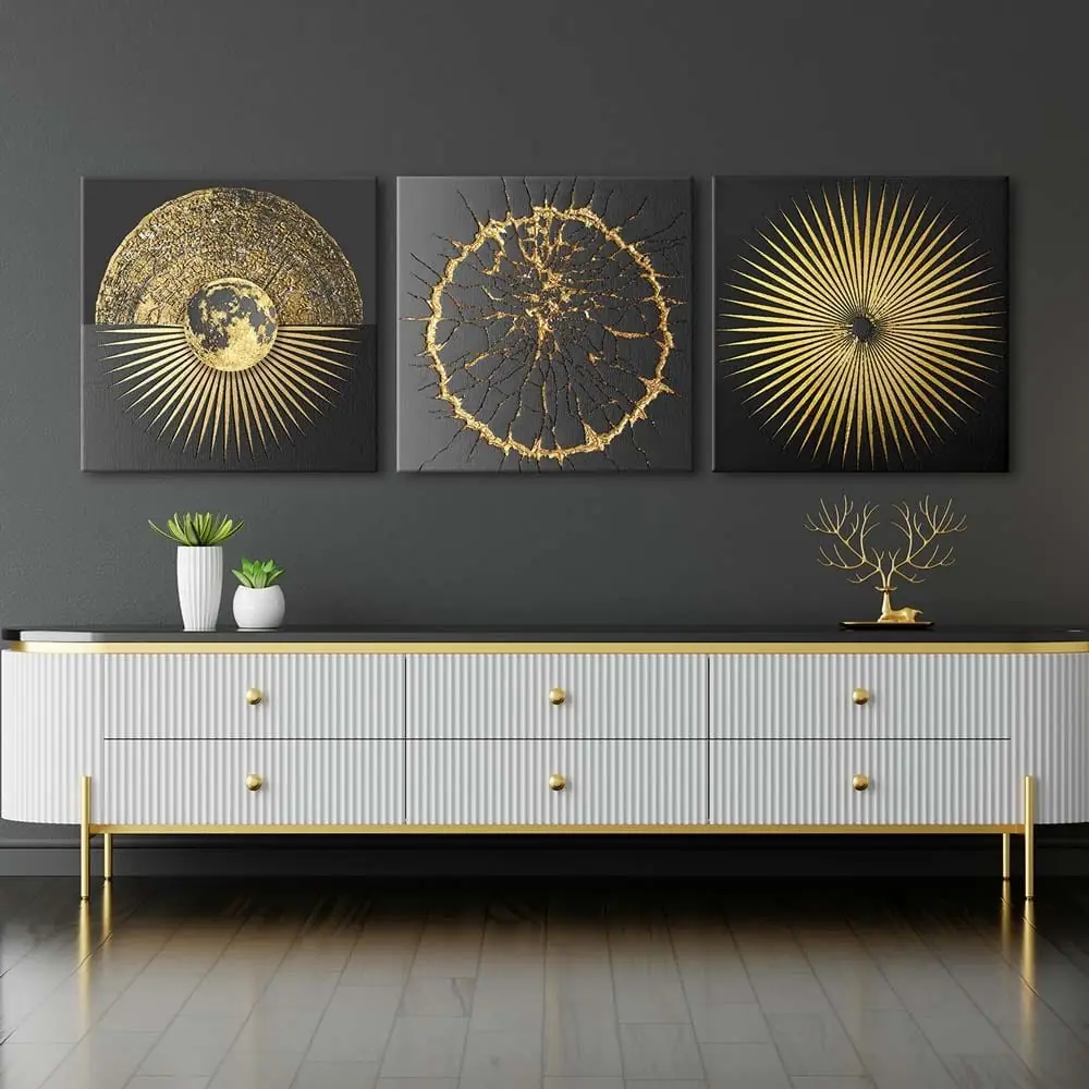 Kanvas Duvar Tablosu 3'lü Canvas Tablo Seti - VOOV4080 1