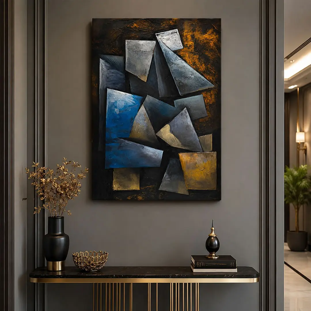 Modern Soyut Geometrik Dekoratif Kanvas Tablo - VOOV3395 1
