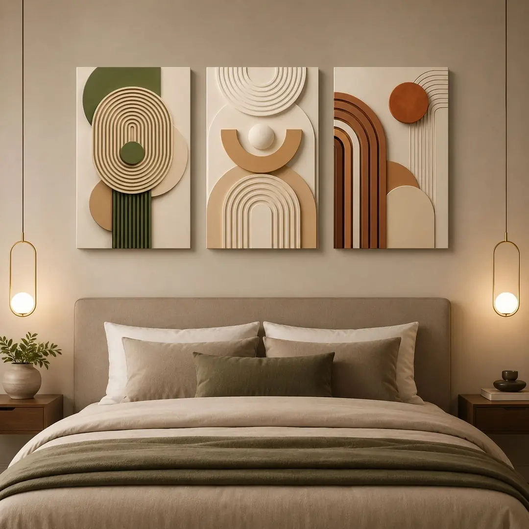 Terra Ritim Kanvas Duvar Tablosu - 3'lü Canvas Tablo Seti - VOOV4364 2