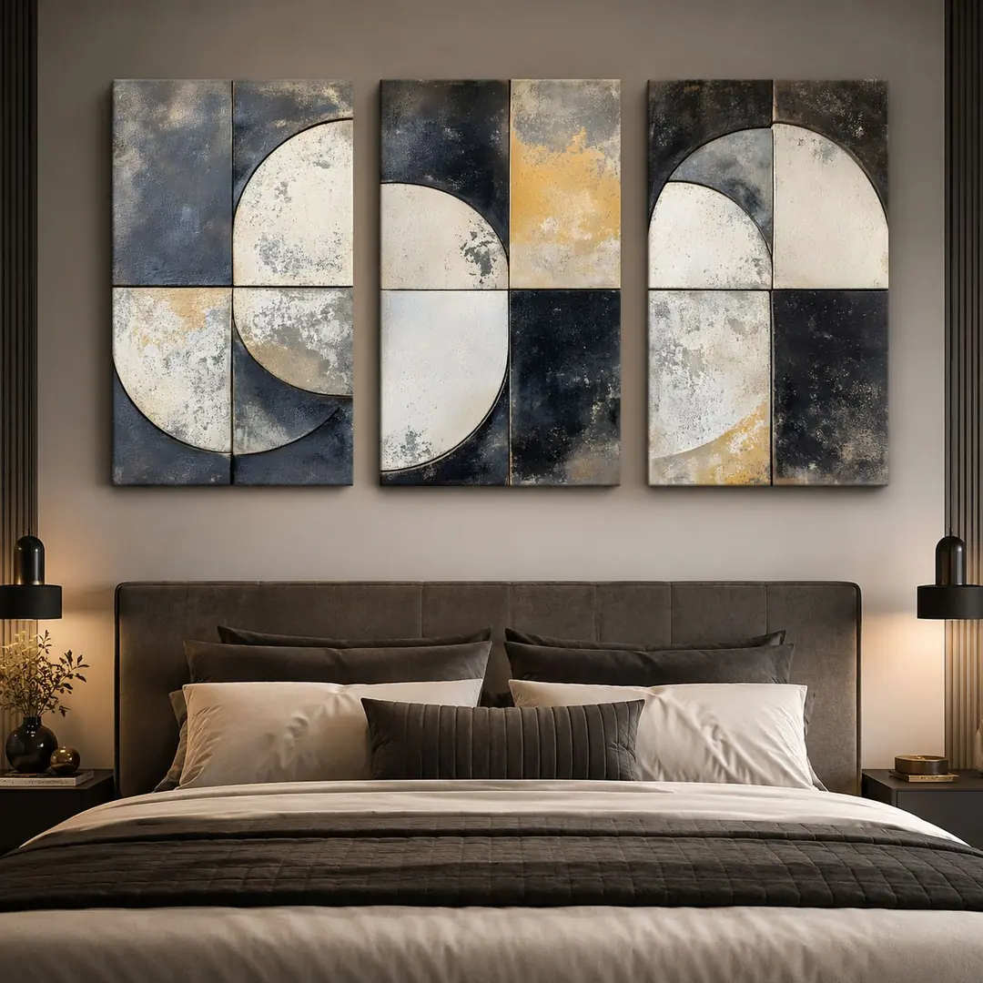 Yörünge Kanvas Duvar Tablosu - 3'lü Canvas Tablo Seti - VOOV4360 3