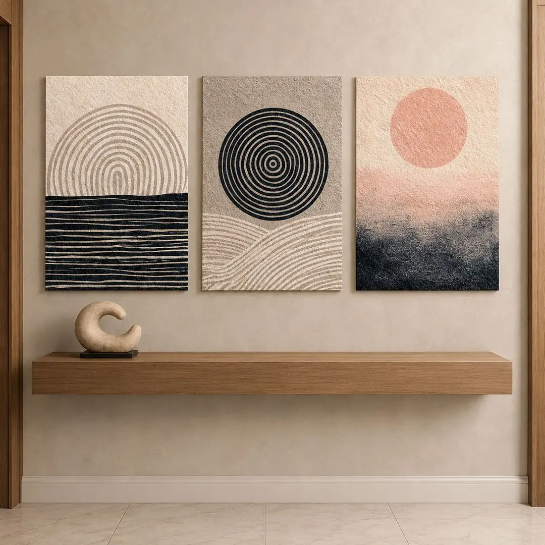 Minimalist Kanvas Duvar Tablosu - 3'lü Canvas Tablo Seti - VOOV4403 1