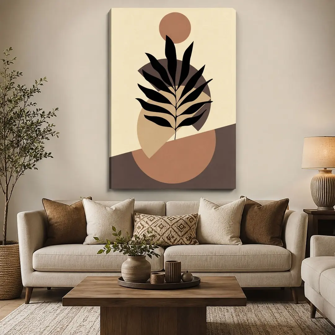 Minimal Flora Dekoratif Soyut Kanvas Tablo - VOOV3268 5