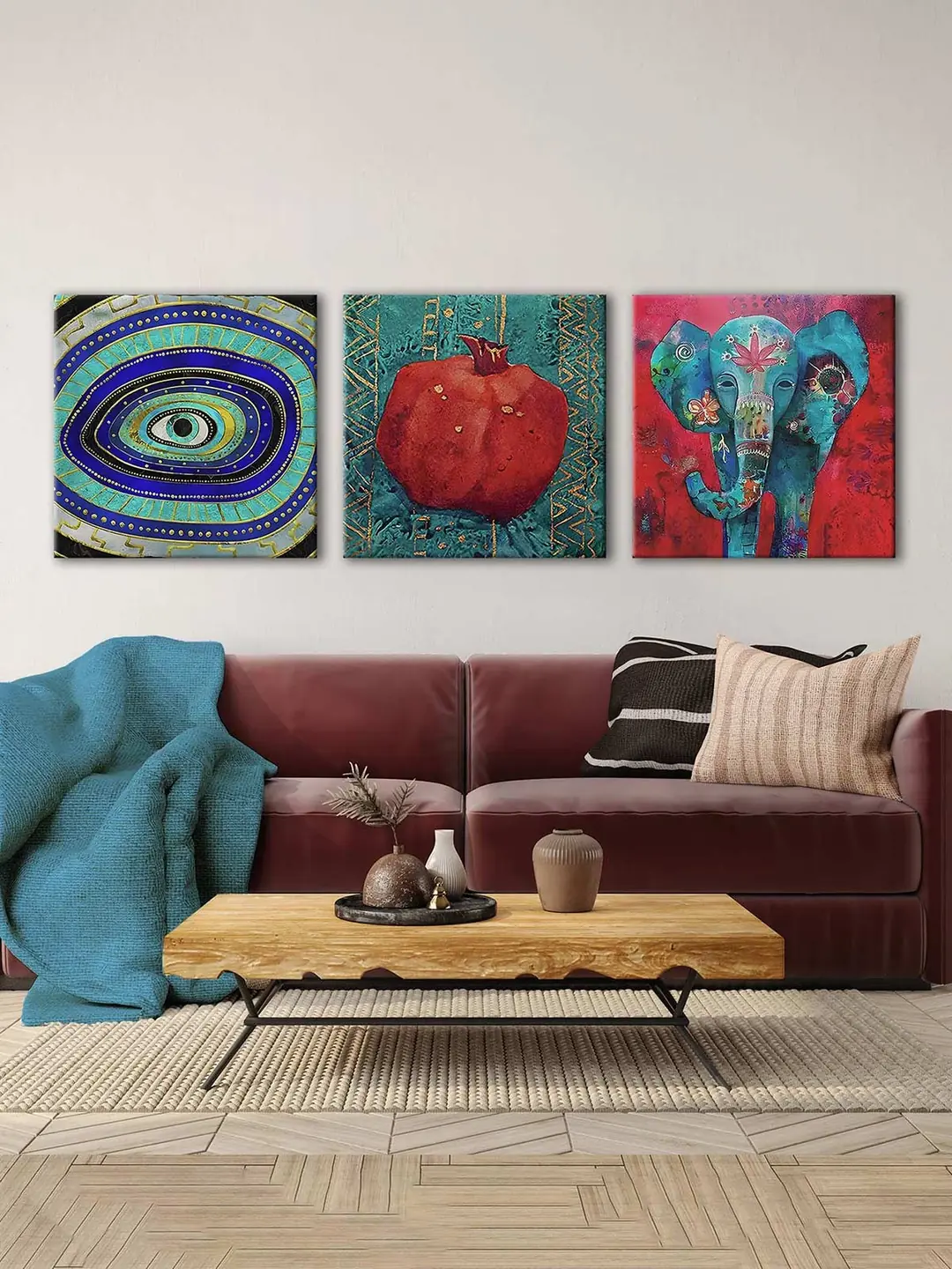 Kanvas Duvar Tablosu 3'lü Canvas Tablo Seti - VOOV4151 3