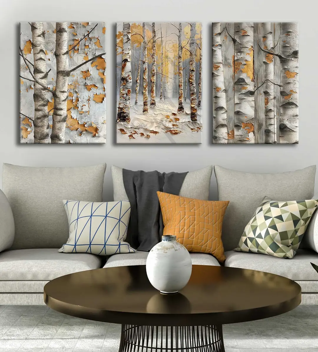 Orman Manzarası Kanvas Tablo - 3'lü Canvas Tablo Seti - VOOV4336 2