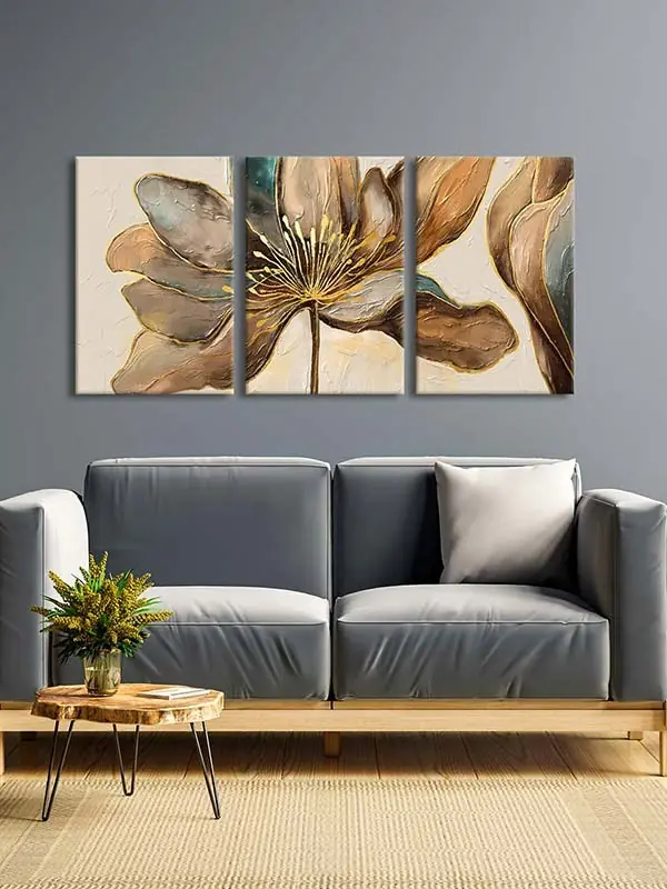 Kanvas Duvar Tablosu 3'lü Canvas Tablo Seti - VOOV4064 3