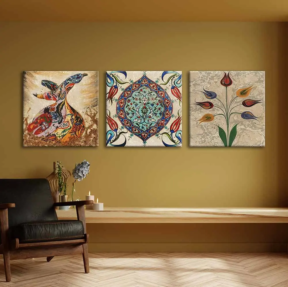 Kanvas Duvar Tablosu 3'lü Canvas Tablo Seti - VOOV4166 1
