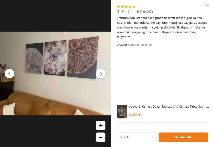 Kanvas Duvar Tablosu 3'lü Canvas Tablo Seti - VOOV4215 4