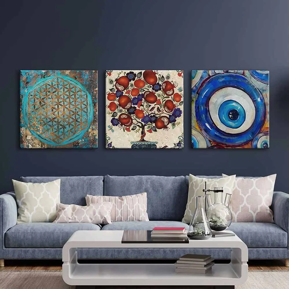 Kanvas Duvar Tablosu 3'lü Canvas Tablo Seti - VOOV4159 1