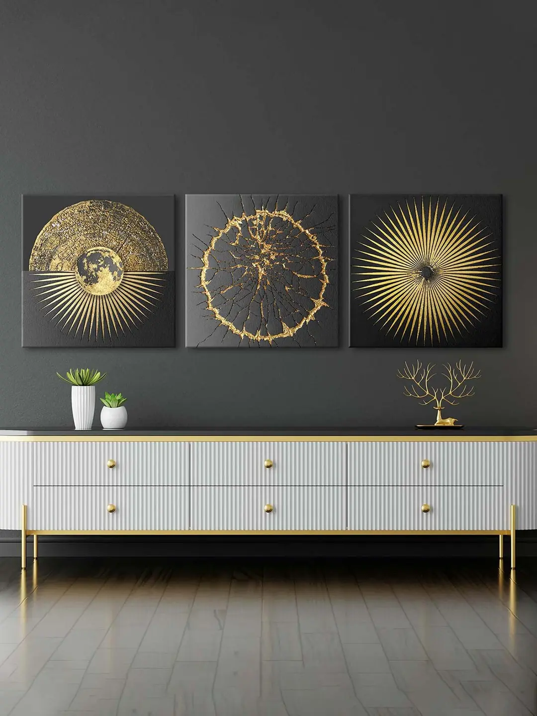 Kanvas Duvar Tablosu 3'lü Canvas Tablo Seti - VOOV4080 3