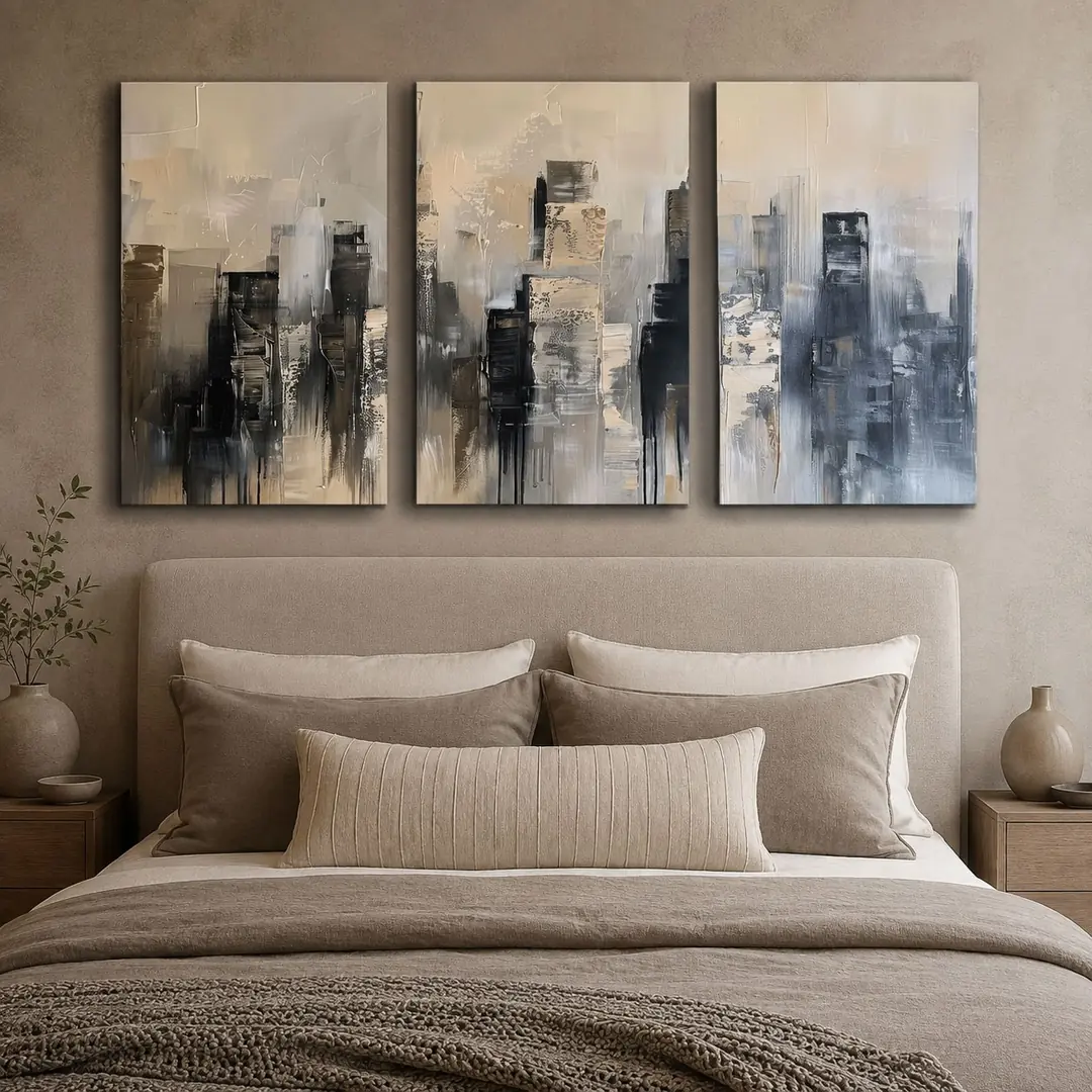 Silent City Kanvas Duvar Tablosu - 3'lü Canvas Tablo Seti - VOOV4393 2
