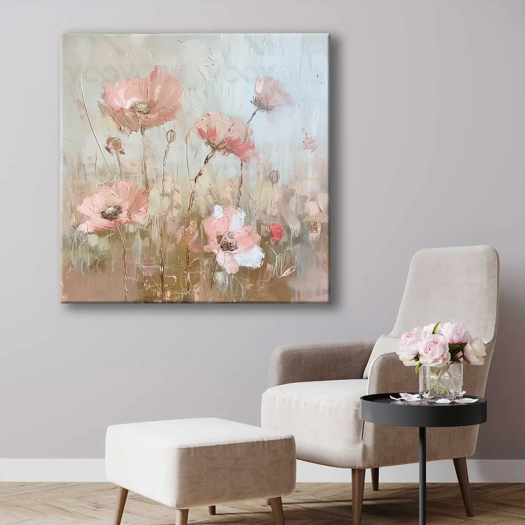 Modern Soyut Çiçekler Dekoratif Kanvas Tablo - VOOV3053 1