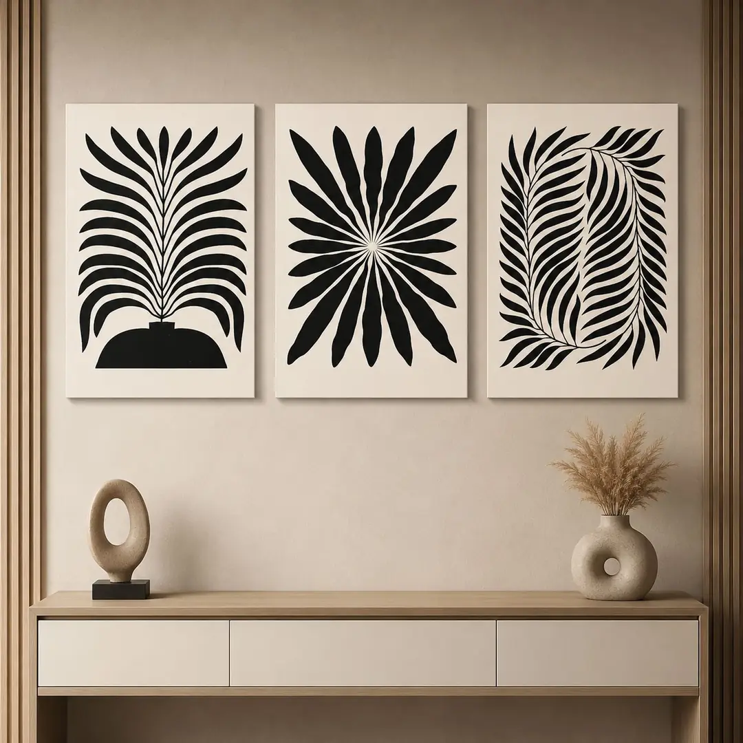 Minimalist Kanvas Duvar Tablosu 3'lü Kanvas Tablo Seti - VOOV3216 4